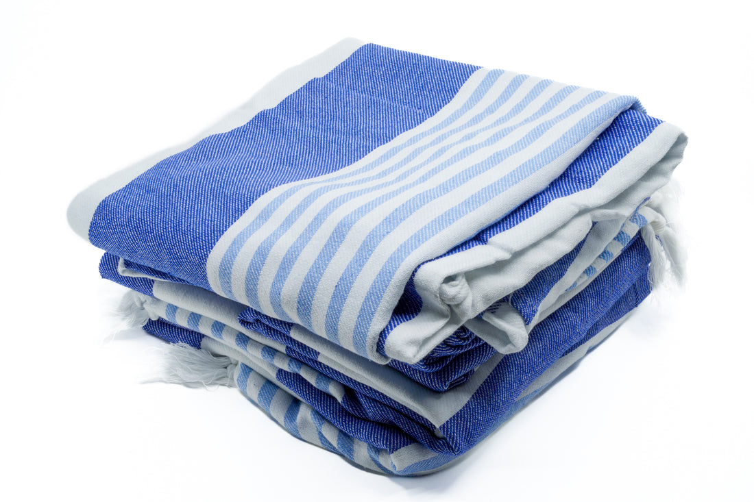 Classic Blue & White Striped Beach Towel